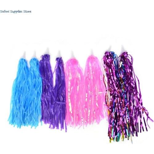 1 Pair Bicycle Handlebar Tassels Kids Scooter Tricycle Handlebar Tassels Bike Cycling Handle Grips Decoration PE Streamers