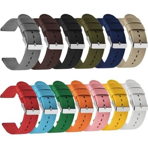 18mm 20mm 22mm 24mm Nylon Canvas Strap Watchband for Samsung Galaxy Watch 42mm 46mm Active 2 Gear S2 S3 Amazfit Bracelet Band