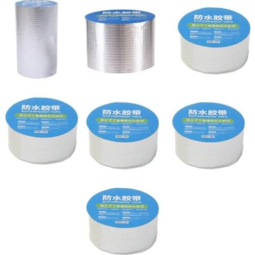 203F 7 Sizes Professional Waterproof Butyl Rubber Tape External Aluminium Foil Suitable for Roof Leak Surface Crack Window