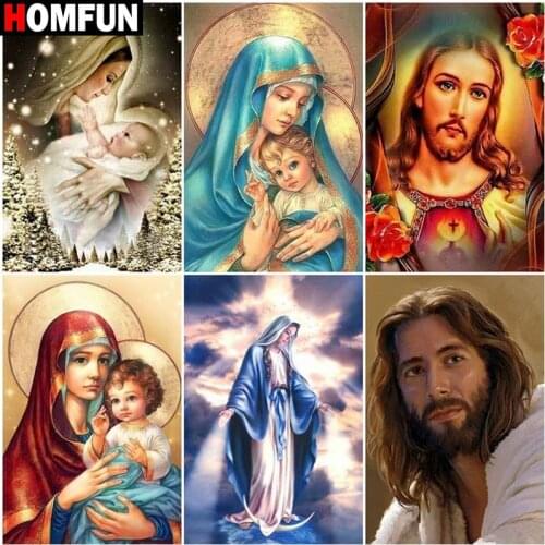 HOMFUN Full Square/Round Drill 5D DIY Diamond Painting "Religious figure" 3D Embroidery Cross Stitch 5D Home Decor Gift