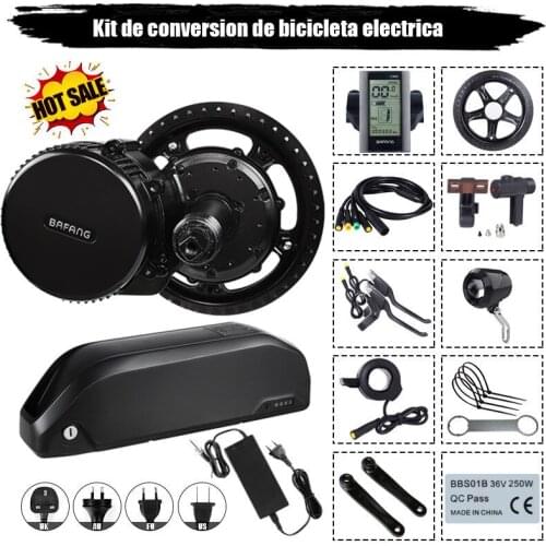 EU US No tax BBS02B BBS02 48V 500W Bafang mid drive electric motor kit with 48V 13Ah Li-ion down tube ebike battery with charger