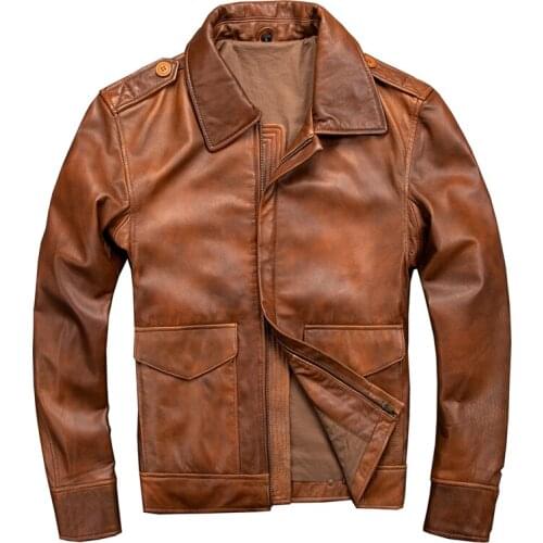 Free shipping.Mens casual style,Plus size soft business sheepskin Jacket,genuine jacket.fathers Leather coat,Vintage