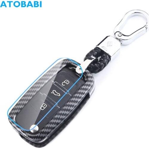 ABS Car Key Case Remote Keychain Cover For VW Volkswagen Golf Jetta GTI Passat Tiguan Beetle Skoda Kodiaq Superb SEAT Leon Ibiza