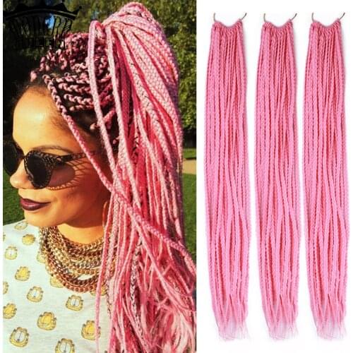 Colored Box Braid Crotchet Braid 22Inch Ombre Synthetic Braiding Hair Extension 22Roots Rainbow Crochet Hair African Braids