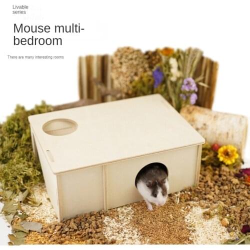 Wooden Hamster Multi-bedroom Hamster Maze Hamster Cage Landscaping Supplies Hamster Nest Small Animal House Hamster Accessories