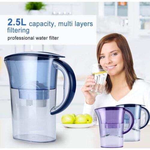 2.5L Household Activated Carbon Kitchen Cold Water Filter Purifier Kettle Cup for Health Kitchen Home Office Filters