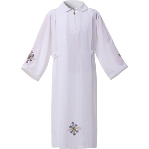 White Clergy ALB Church Worship Uniform Vestment Garment