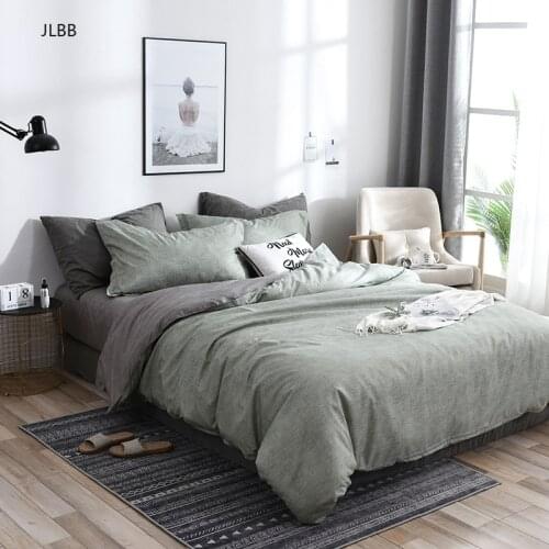 Sisher Solid AB Side Bedding Set Simple King Size Modern Luxury Duvet Cover Sets Queen Double Single Bed Linens Brief Bedclothes