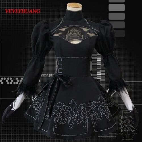 VEVEFHUANG Nier Automata Cosplay Costume Yorha 2B sexy Outfit Games Suit Women Role Play Costumes Girls Halloween Party