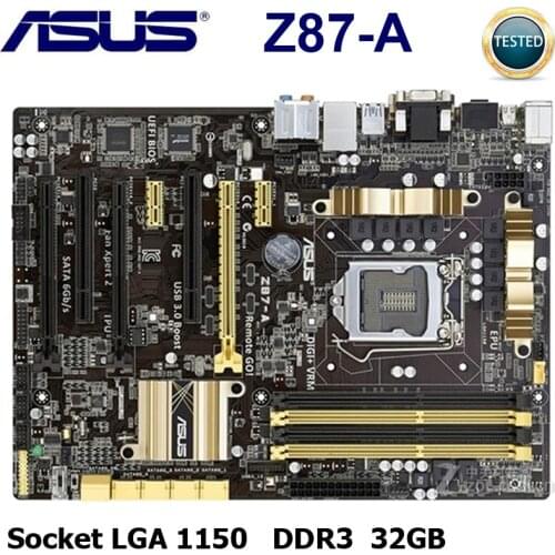 LGA 1150 Asus Z87-A Motherboard DDR3 Intel Z87 32GB PCI-E 3.0 USB3.0 Desktop Asus Z87-A Mainboard Used 1150 Z87