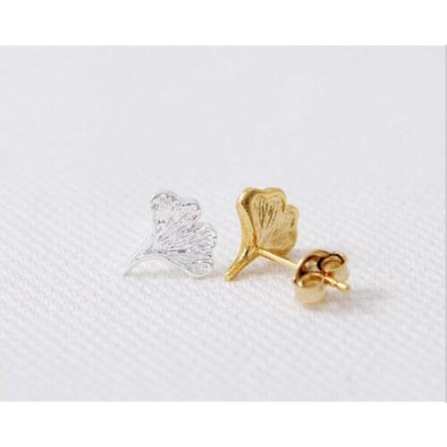 Fashion ginkgo biloba stud earrings