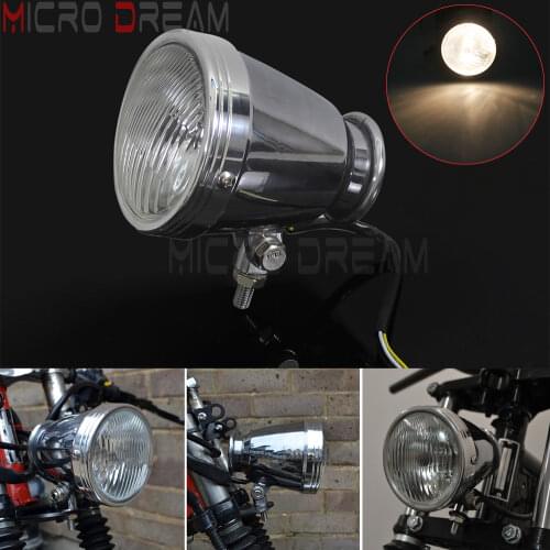 Motorcycle 4" Retro Headlight Front Lamp For Harley Cafe Racer Bobber Custom Cruiser H4 12v Custom Headlamp Chrome Lighting
