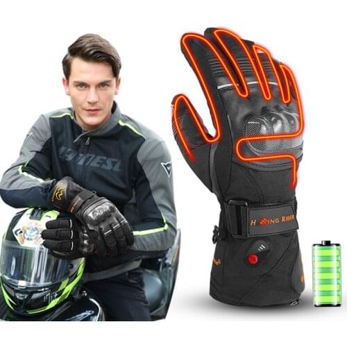 Motorcycle gloves 2019 winter heated riding racing bicycle Ski winter Outdoor Sports Electric battery Heating Gloves Touchscreen
