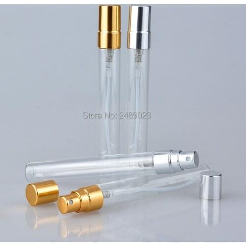 Wholesale 100pcs/lot Mini 10ml Transparent Glass Transparent glass Perfume Spray Bottles Atomizer Refillable Empty Bottle