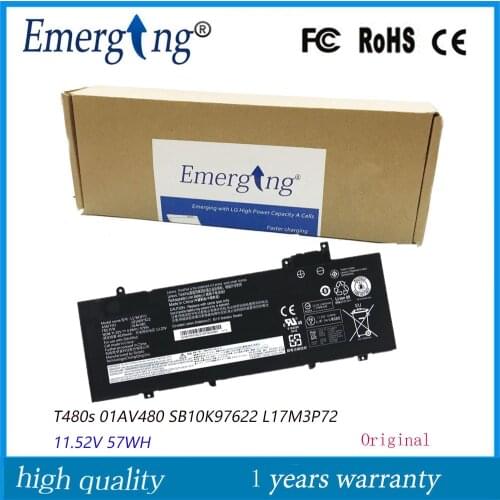 11.52V 57WH New Original Battery L17M3P72 for Lenovo ThinkPad T480s 01AV478 01AV479 01AV480 SB10K97622