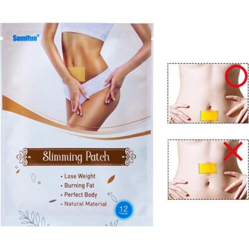 12Pcs/bag Slimming Patches for Diet Health Care Natural Slimming Stick Fat Burn Slimming Navel Sticker Weight Loss