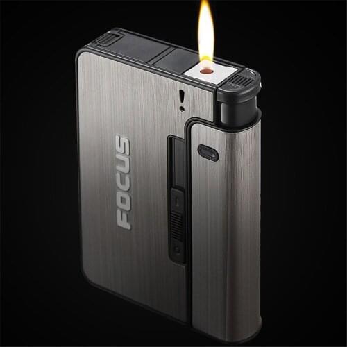 Portable Automatic Cigarette Case Metal Cigarette Box Hold 10PCS Cigarette Not Lighter Tobacco Holder Case Smoking Accessories