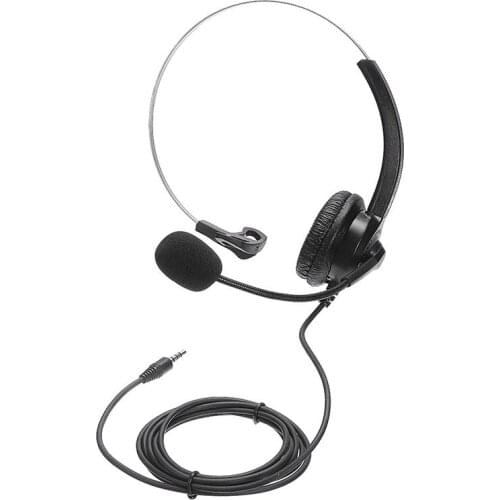 Mayitr 1pc 3.5mm Wired Headset 360 Adjustable Noise Cancelling Headphone With Microphone For Call Center Telephone Traffic