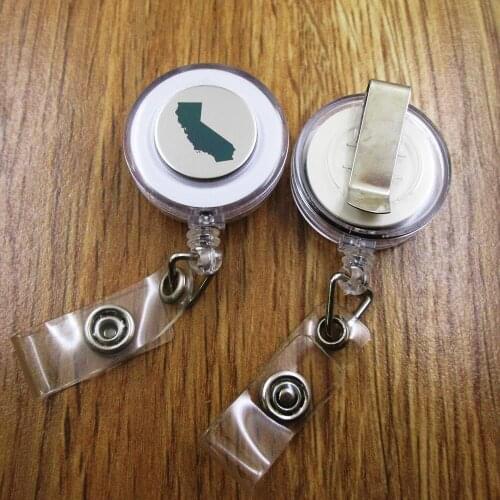 California ID Badge Reel for Docter Nurse Teacher Student retractable recoil id badge holder work fun