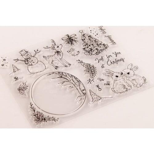 Snowman Rabbit Silicone Clear Seal Stamp DIY Scrapbooking Embossing Photo Album T8WB