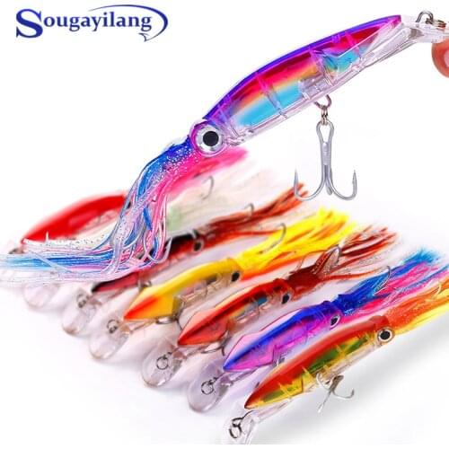 Sougayilang 1pcs 24cm 41g Big Fish Hard Bait Squid Minnow Fishing Lure Crankbait Sea Bass Trolling Pike Wobbler Accessories