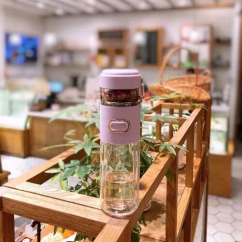 Glass Water Bottle Double Glazing Travel Water Bottles Lovely Kawaii Drinkware Cup Glasses Simplicity Water Bottle Sport Mug