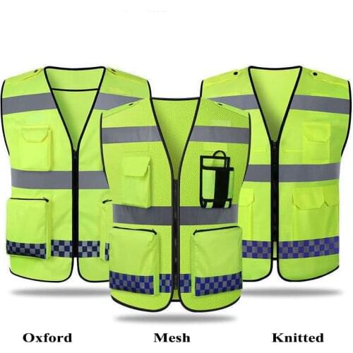 Reflective Safety Vest Jacket Motorcycle Running Street equipment Clothes Engineer Construction Gear With Pockets