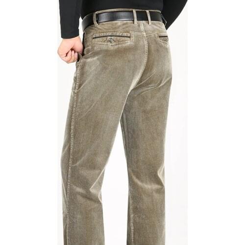 ICPANS Corduroy Trousers Men Casual Pants Thick Autumn Winter Pants Men Cotton Full Length Straight Straight Loose