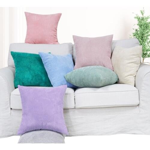 Corduroy Sofa Striped Cushion Cover Home Decor Pillow Covers Living Room Bedroom Pure Color Car Chair Pillowcase Decorative