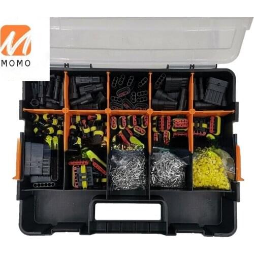 Superseal AMP Tyco 1.5 series Waterproof 12V Electrical Wire Connector Sets Kits with Crimp Terminal and waterproof seal