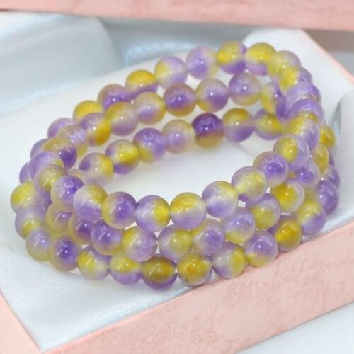 High grade multicolor jades semi-precious stone chalcedony 6mm round beads strand multilayer bracelets for gifts jewelry B2796