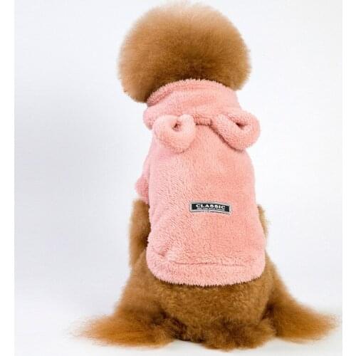 Dog Winter Coat Thick Warm Fleece Puppy Cat Clothing For Dogs Costume Bunny Ears Lovely Dog Clothes