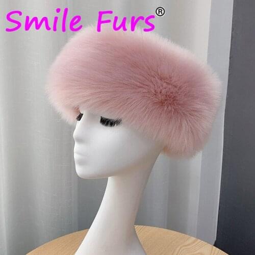 2021 New Winter Hat For Women Men Faux Fox Fur Cap Elastic Ear Warmer Hollow Cap Fluffy Thicken Headband Bomber Snow Beanie Soft