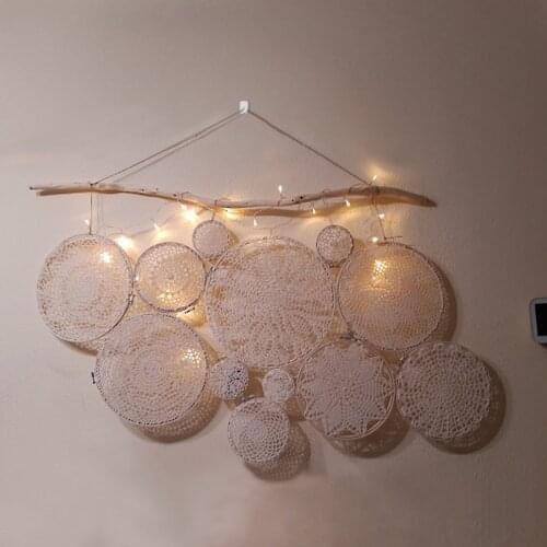 1 Set DIY Tapestry Wall Hanging Lace Dream Catcher Set Home Decoration Wall Festival Background Decoration Wall Tapestry