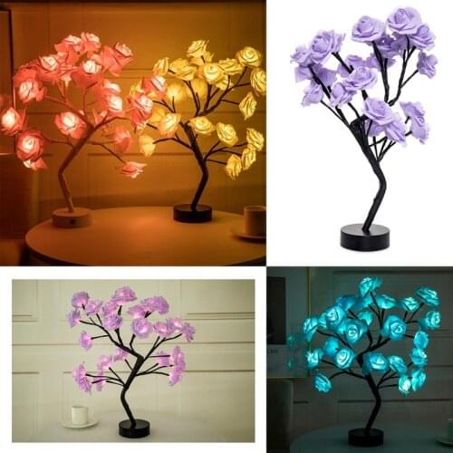 1Pc Rose Shape Night Light Beautiful Rose Shape USB Lamp for LED Light Parties Christmas Wedding Decor Versatile Decorative Lamp