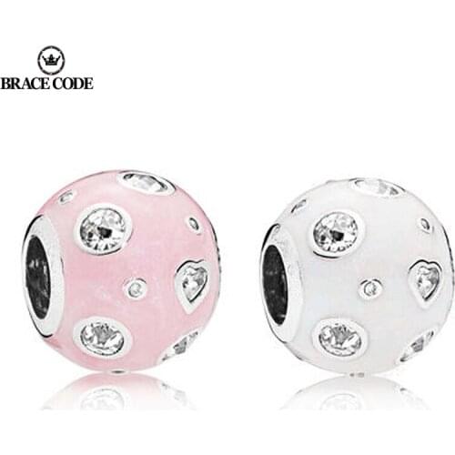 2Pcs/Lot Pearl pink dream Charms bracelet accessories DIY womens Bracelet Necklace jewelry for original Fine Charms Gift