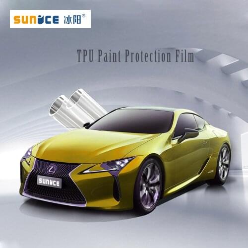 SUNICE 3 Layers Glossy PPF Painting Protection Films Resistance to Yellow Self-adhesive Clear Vehicle Paint Motorcycle TPU 1m