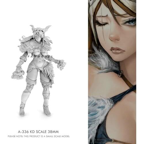 38mm Resin model kits Beauty Soldier figure self-assembled A-336