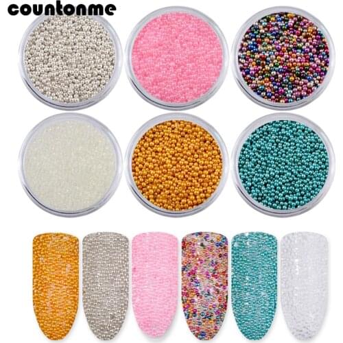 6Box/set Caviar Beads Rhinestones Crystal Tiny Glass Micro Beads For nail design Colorful 3D Glitter Nail Art Decorations Set