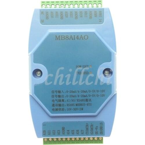 0-20MA/4-20MA/0-5V/0-10V 8 way analog acquisition and 4 way analog output acquisition module MODBUS RS485