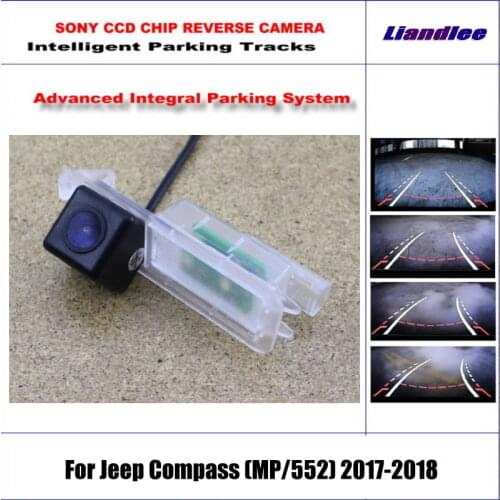 Car Backup Rear View Reverse Camera For Jeep Compass (MP/552) 2017-2018 Intelligent Parking Dynamic Trajectory Guideline CAM
