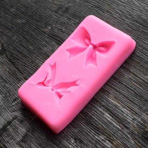 Bow Shape 3D Silicone Mold Chocolate Mould for Wedding Fondant Cake Decorating Tools Bakeware Sugarcraft Acessorios SQ1407