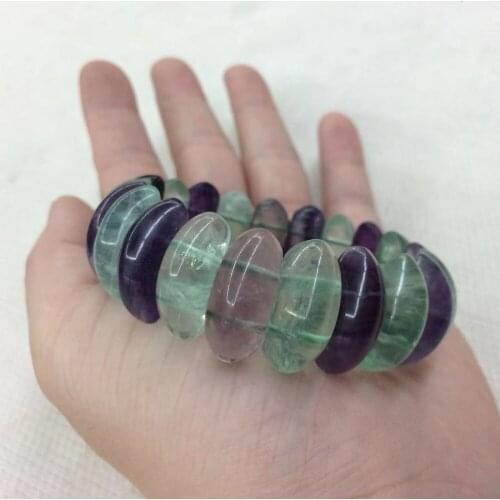 Natural fluorite stone beads bracelet natural gemstone bangle for woman for gift wholesale