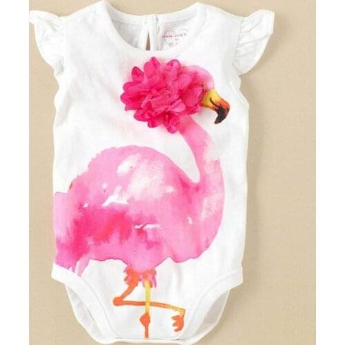 CANIS Newborn Baby Girl Flamingo Swan Fly Sleeve Lovely Fashioin Jumpsuit Bodysuit Clothes Outfit Playsuit