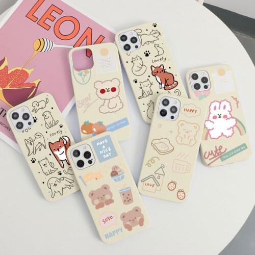 INS Cute Bear Animals Case For Xiaomi Mi Poco M3 F3 X3 NFC 11 A2 A3 9T 9 SE 10 10T Lite Redmi Note 10 9 S 8 7 Pro 8T 5 9C Bumper
