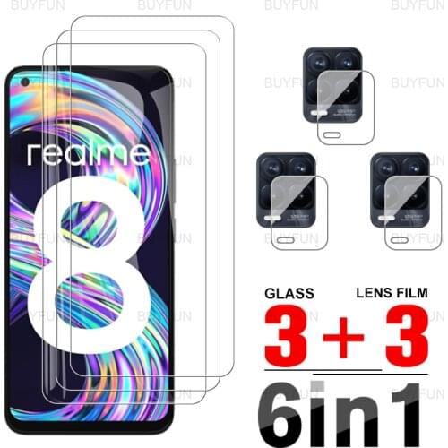 For Realme 8 7 6 Pro 6in1 Full Cover HD Tempered Glass on for realme7i 6i global c21 c25 realmi gt neo realme Narzo30A lens film