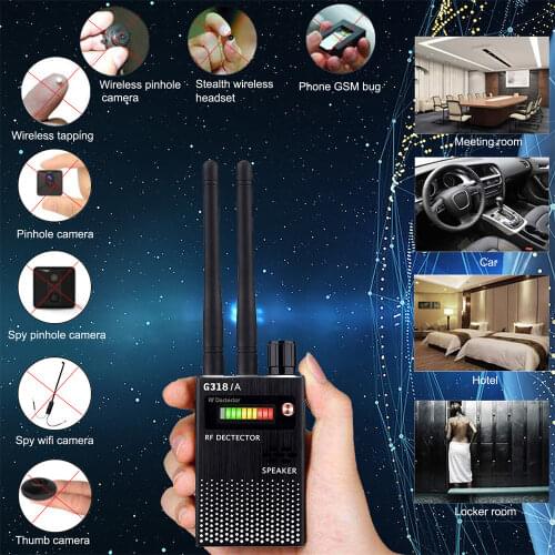 Update G318A Wireless Signal Bug Detector Anti-Spy Bug Detector GPS Location Dual antenna Finder-Tracker