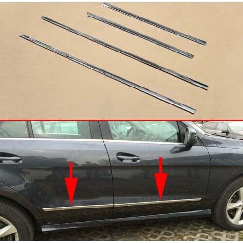 Chrome Side Door Body Molding Stripes Protect Cover Trim Fit For Benz M-Class GLE Wagon Coupe 2016 2017 2018 2019 Accessories