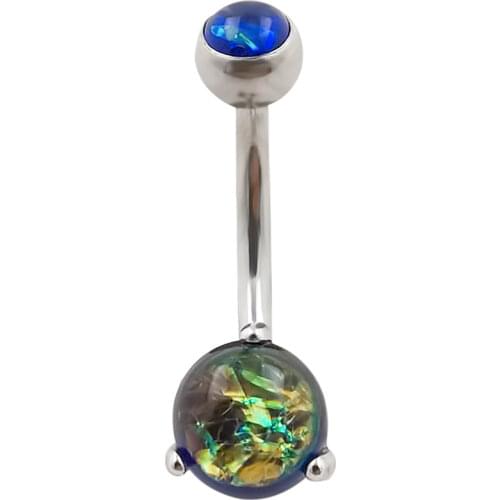 JHJT Musi Belly Button Ring Zircon Surgical Steel Navel Piercing Belly Barbell Navel Ring Bar Piercing Body Jewelry