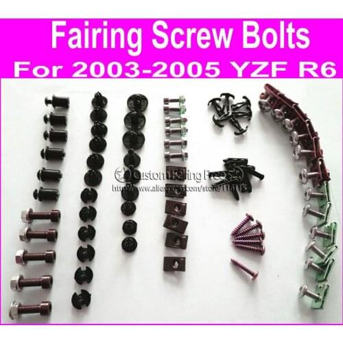 Fairings kit screw bolts kit for YamahaYZF R6 2003 2004 2005 black fairing dag screws yzf r6 03 04 05 coupling bolt set